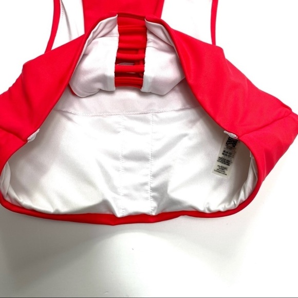 Victoria Secret Pink Beach Squad Logo Swim Bikini Top in Red - Picture 5 of 9